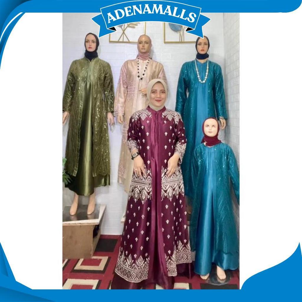 Gamis Melly Tile Sapto Kombinasi Satin Cristal Termurah