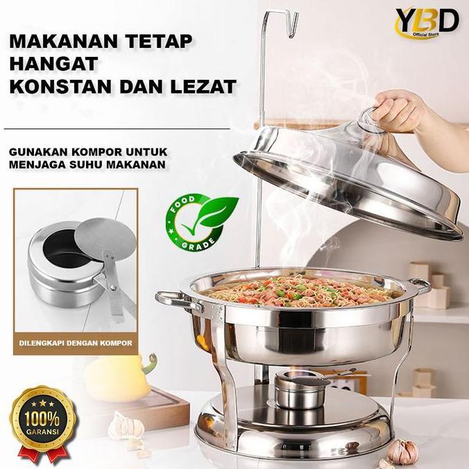 Rolltop Alat katering Chafing dishes Kapasitas 4.5L dan 9L | Roll Top hanging Chafing Dish Stainless