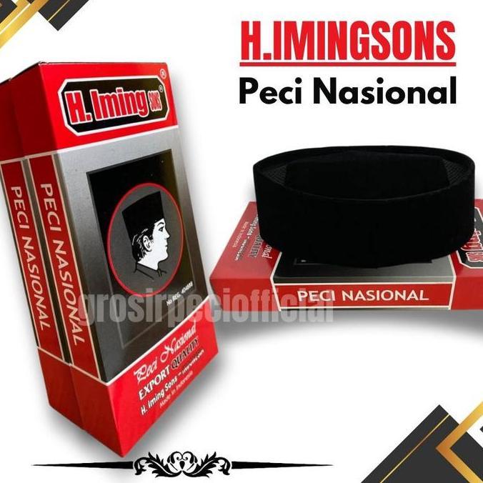 Termurah / Hot Sale Peci Songkok Nasional H.Iming Sons Ac Kopiah Hitam Polos Peci Pria Dewasa Dan An