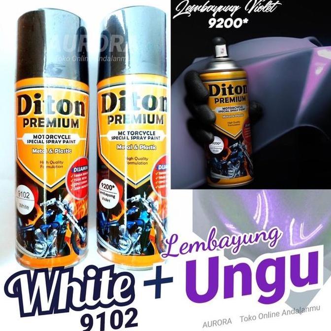 TERMURAH - Paket Diton Premium Lembayung Violet 9200 + White 9102 / Cat Ungu Putih 400ml Pilok Pylox