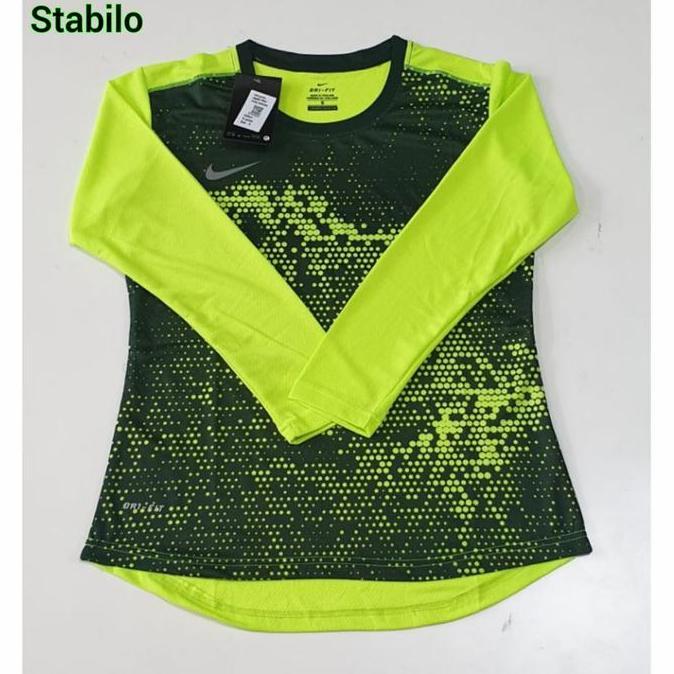 Fitbanget- Nike Baju Senam Lengan Panjang Wanita Lari Gym Kaos Olahraga Sepedah