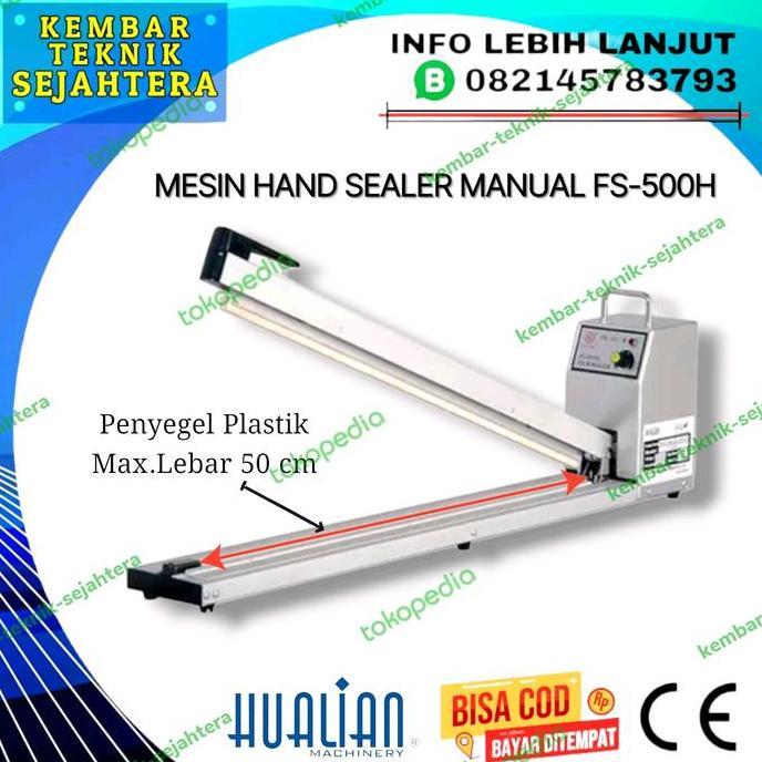 Mesin pres lem perekat sealer plastik hand sealer 50 cm