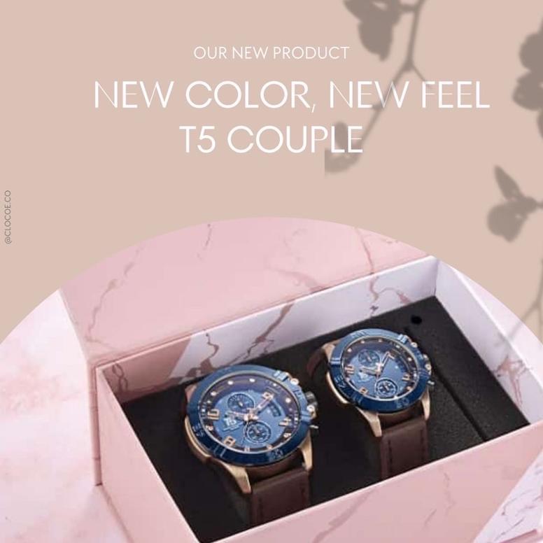 T5 Couple Jam Tangan Kulit Original 100%