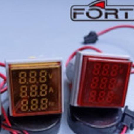 Fort Lampu Indikator Panel Volt Ampere Hz 22mm 220VAC Kotak AD116-22DSAVH Pilot Lamp pengukuran Volt