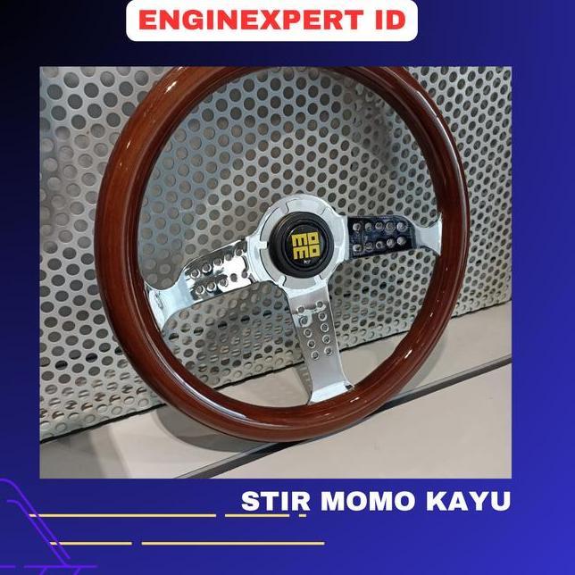 Steering Wheel Momo Stir Momo Kayu Palang Sier