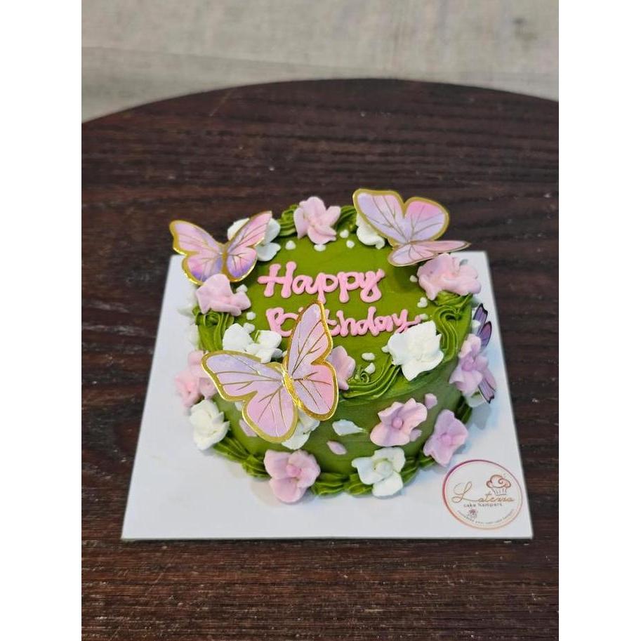 Keki- Korean Cake D15 Cake Ultah Kue Korean Custom Kue Ultah Kado Ultah Cake Flower Cake Butterfly C