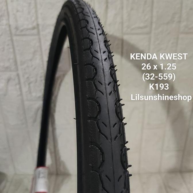 Ban Luar Sepeda 26 x 1.25 KENDA Kwest 26x1.25 K193 Hitam Halus MTB Hybrid Gravel Mini CTB Federal