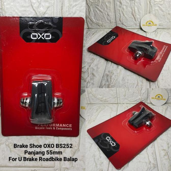 Karet Kampas Rem U Brake Shoe OXO BS252 Untuk Sepeda Lipat Folding Bike Roadbike Balap Road
