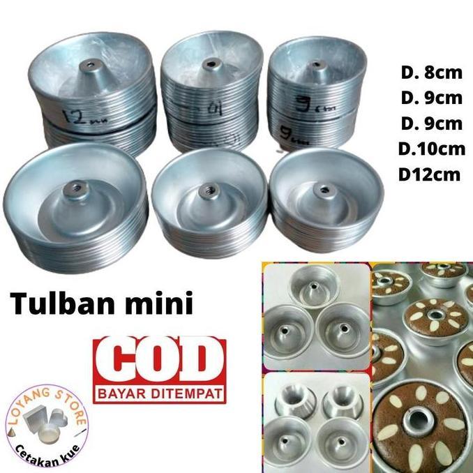 Waiyulimanshop - Tulaban Mini Cetakan Kue Donat Kue Mini 12 Pcs Tulban Mini Ukuran Varian Aluminium 