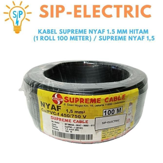 Murah Kabel Supreme Nyaf 1.5 Mm Hitam (1 Roll 100 Meter) / Supreme Nyaf 1,5