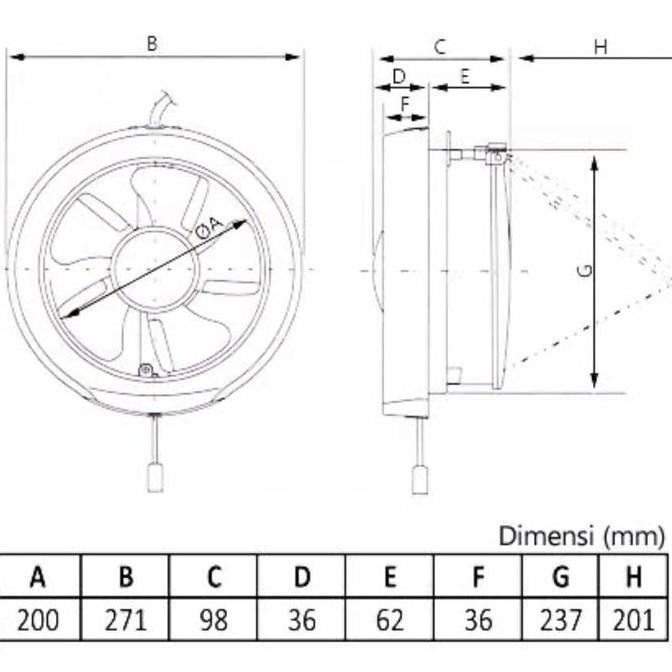 Promo Glass Exhaust Fan 20Wud/Kipas Angin Kaca Kdk 8"Inch