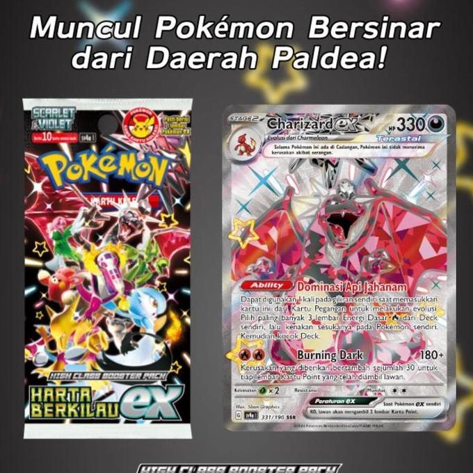 Harta berkilau EX SV4A booster pack pokemon tcg indonesia card kartu langka original charizard box h