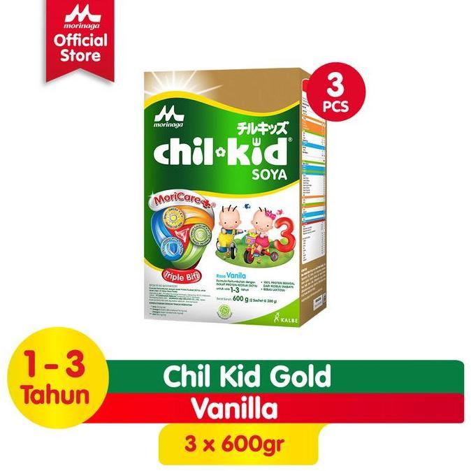 Akachan- Morinaga Paket 3Pcs Chil Kid Soya Vanila 600G