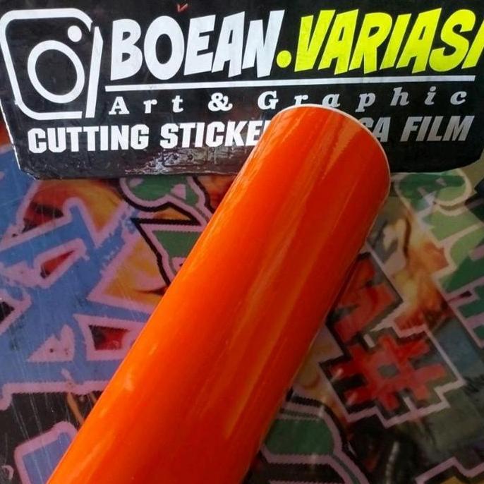 STICKER SKOTLET VINYL MOBIL MOTOR ORANGE GLOSSY