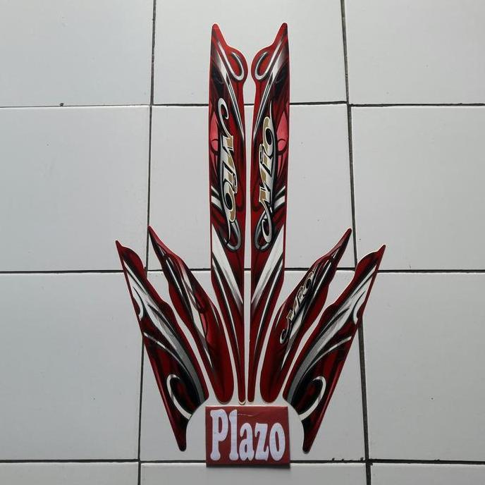 stiker striping body motor Mio Sporty 2010 Merah
