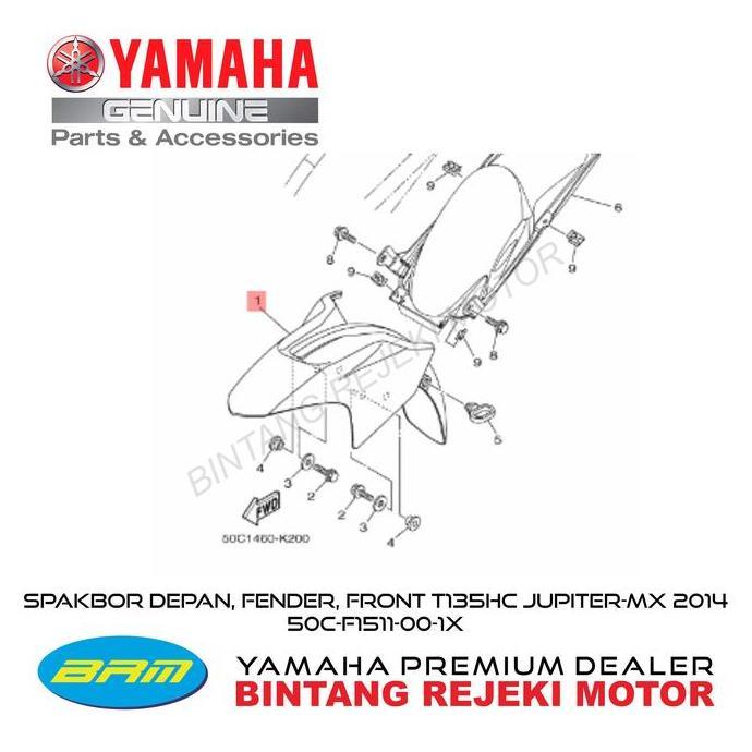 SPAKBOR DEPAN | FENDER, FRONT T135HC JUPITER-MX 2014 | 50C-F1511-00-1X