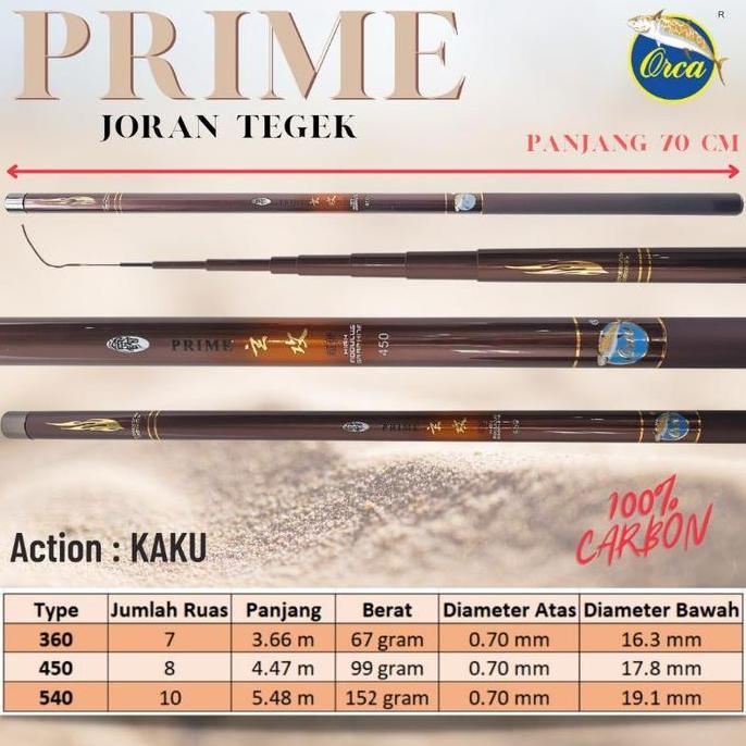 JORAN TEGEK ORCA PRIME 300 360 450 540 CARBON RINGAN KUAT