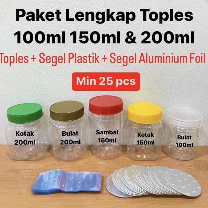 Paket Lengkap Toples 150ml 200ml + Segel Plastik + Segel Aluminium