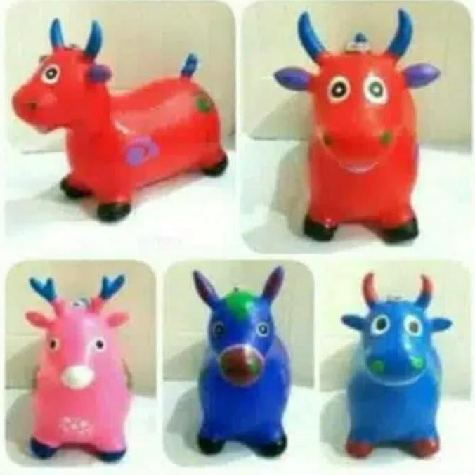 Mainan Anak Boneka Binatang Karet Jumping Animal musik