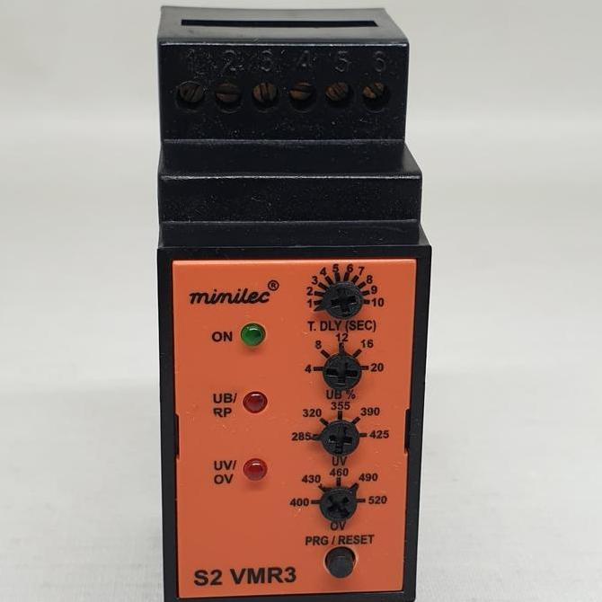 Murah Minilec S2 Vmr3 Phase Failure Relay 380-440Vac Dengan Voltase Sistem 48-63 Hz Dan Kontak Kelua