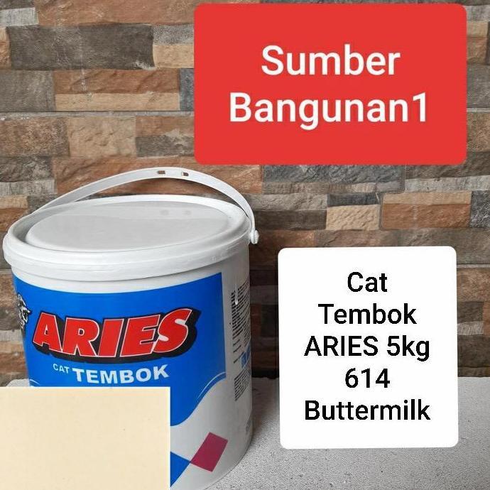 Cat Tembok ARIES by AVIAN 5kg 614 Buttermilk dinding triplek cream