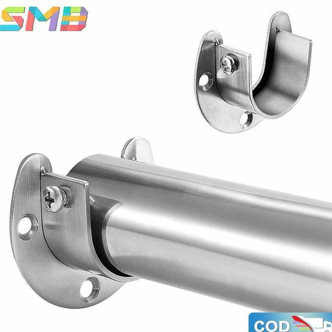 KIMDARY 1 PasangBracket Topi Untuk Pipa Stainless-Flange Fitting Pipa-Cap Bracket For Stainless Pipe