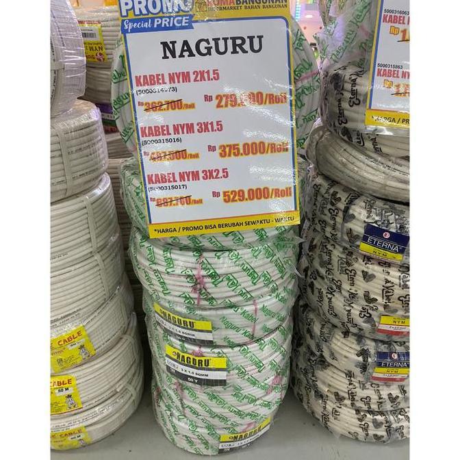 Naguru Kabel Listrik Listrik Roll NYM 2x1.5MM / 2x1.5 MM 50