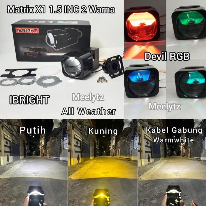 Projector Biled Matrix X1 1,5inc 2 rna All Weather Devil eye RGB Plus Kipas Pendingin