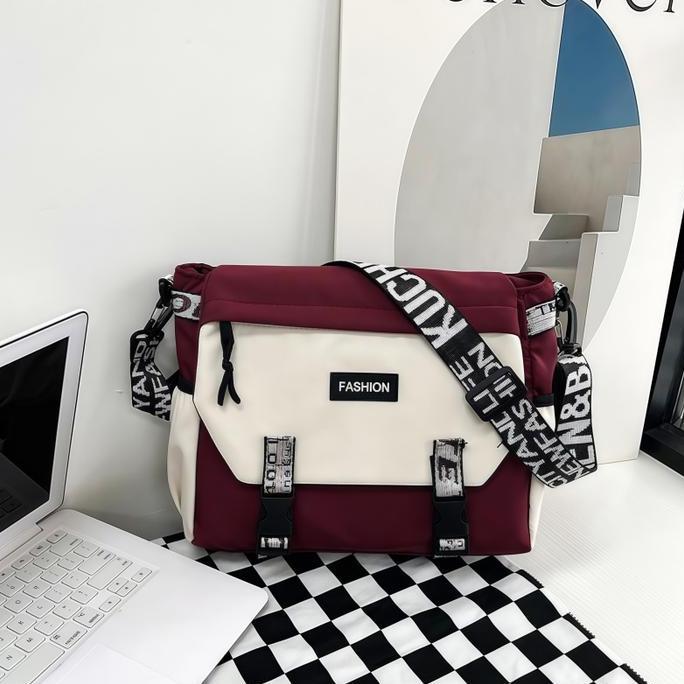 BEST SELLER  Tas Shoulder Pria Gaya Jepang, Kapasitas Besar, Slingbag Santai, Siswa, Tas Kanvas BEST