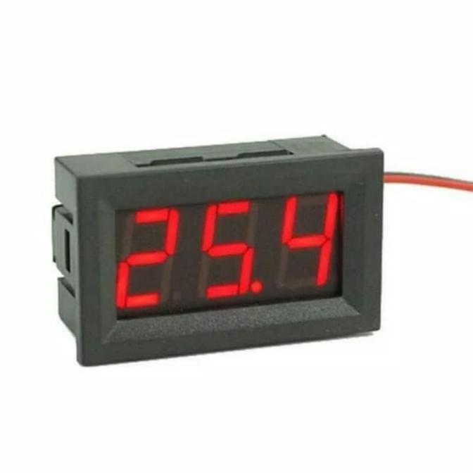 Voltmeter DC Digital 2 Kabel Volt Meter Aki Motor Mobil LED With Frame