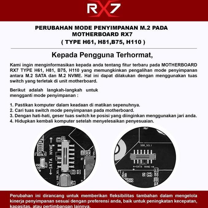 Motherboard Rx7 B75 / H61 Plus Lga 1155 Ddr3 B75 Support Nvme Kualitas Terbaik Harga Termurah