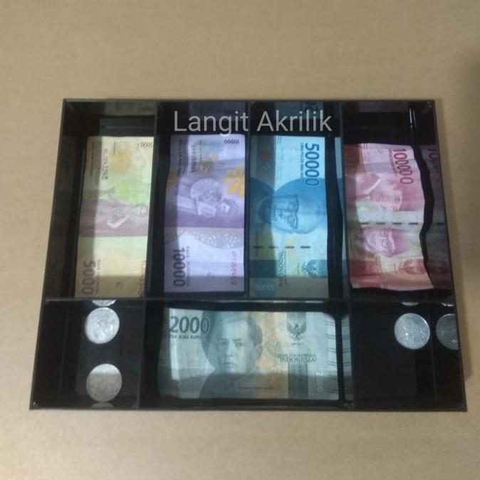 Akrilik kotak uang kasir/kotak penyimpanan uang