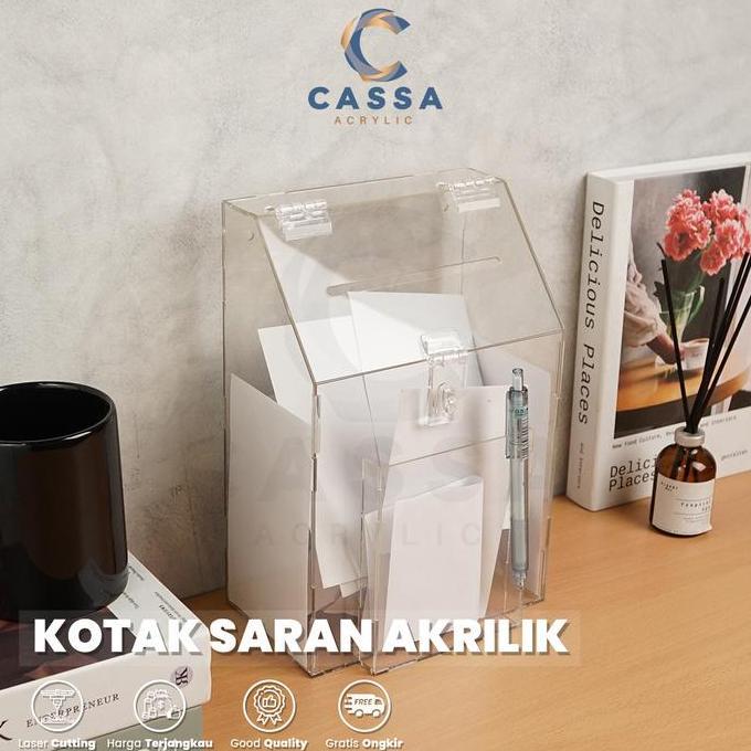 Kotak Saran Akrilik Transparan - Kotak Amal Gantung