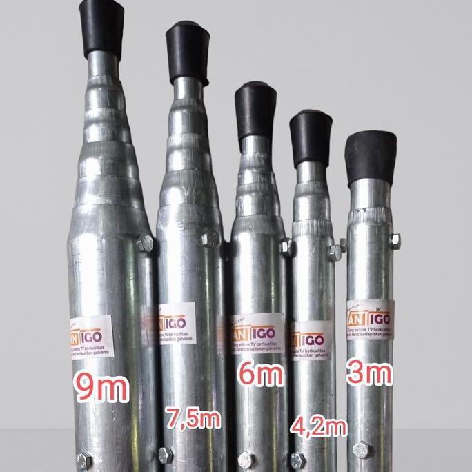Tiang Multifungsi 9M (Wifi, Antena Tv, Wireless Dll) 6 Susun Tiang Pipa Besi
