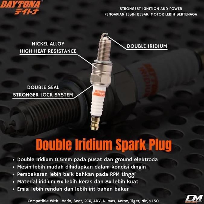 Busi Iridium Daytona Mio Vario Glpro Thunder Suprax125 Blade Cs1 Scoopy Revo Kirana Beat Spacy Verza