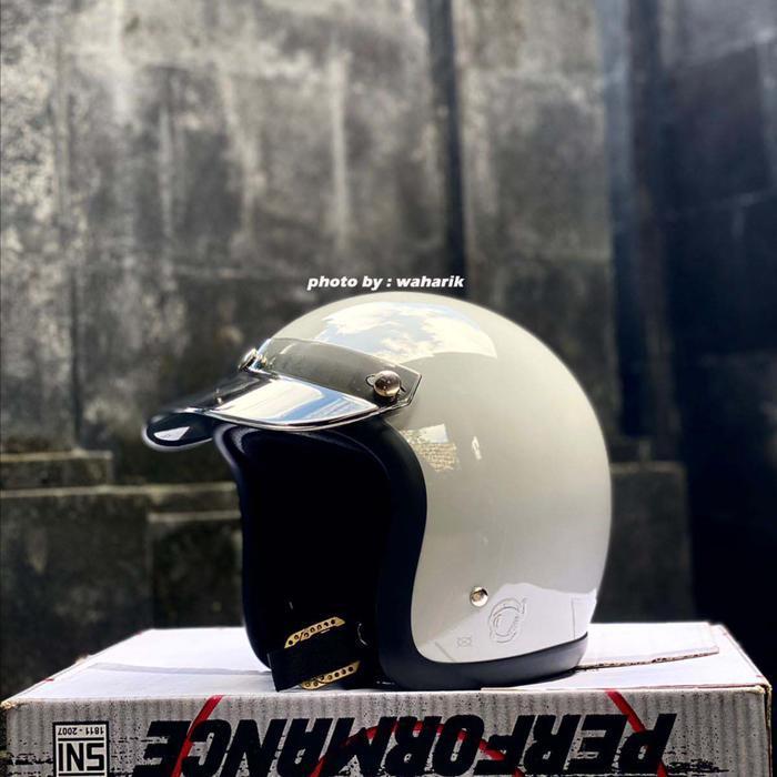 Helm Slimhead Tx 500 + Pet Japan Vintage Abu Vespa Original Dan Terpercaya