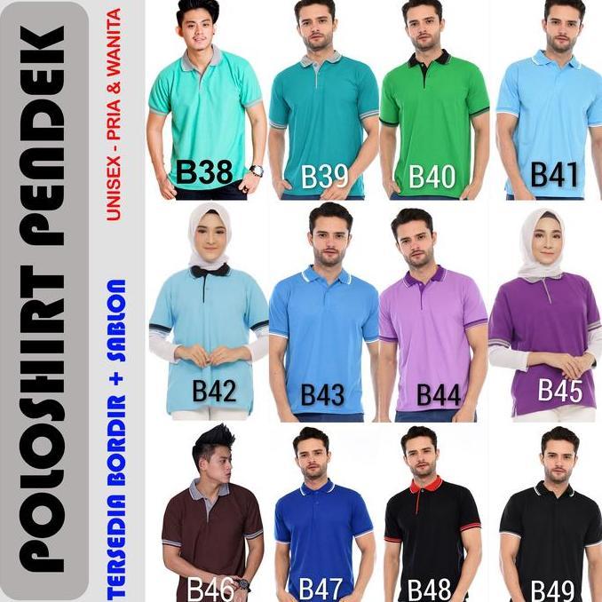 Fuku- Kaos Polo Putih Kerah Merah / Kaos Kerah / Poloshirt / Baju Bordir Sablon Seragam Pendek Kombi