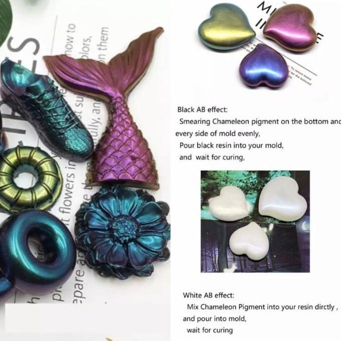 Sumimasen- Pewarna Bubuk Glitter Bunglon Chameleon Warna Neon Powder Bubuk Kilau Nail Art Resin Craf