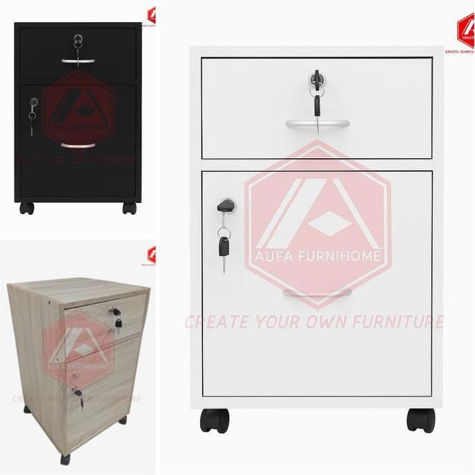 Rak Lemari kabinet Nakas laci kantor dengan roda