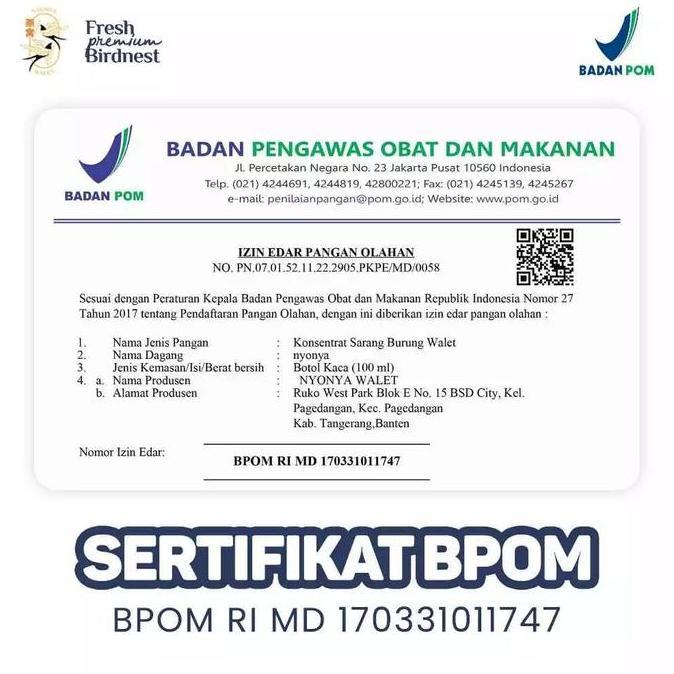 Kenk- Nyonya Walet - Minuman Sarang Walet - Bird Nest Drink - Classic Nest (80% Bird Nest) - Box 4