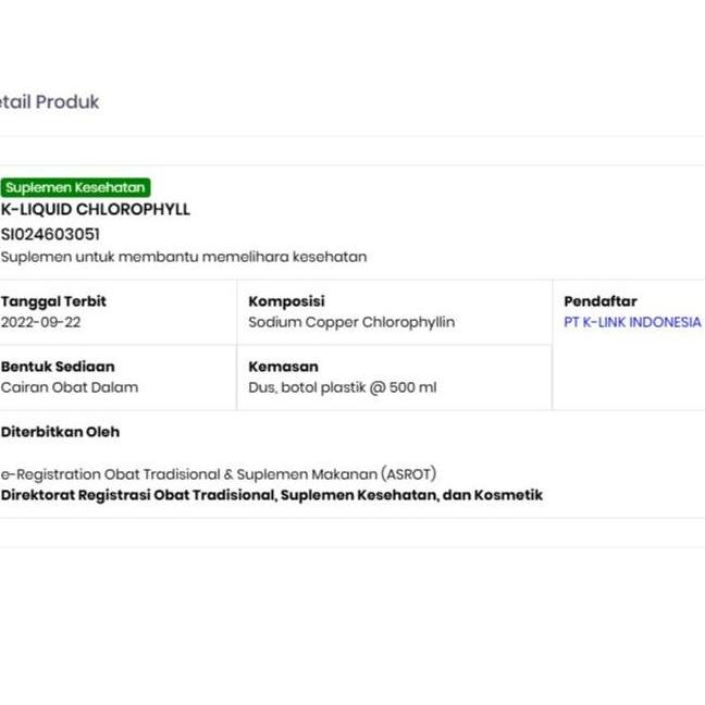 Kenk- Klorofil K Link | Clorophyl K Liquid | Klorofil Original | Klorofil K Liquid | K Link Clorophy