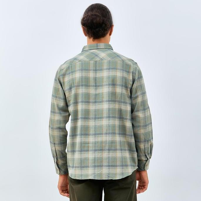 Fuku- M231 Kemeja Pria Flannel Panjang Hijau Tua 0083