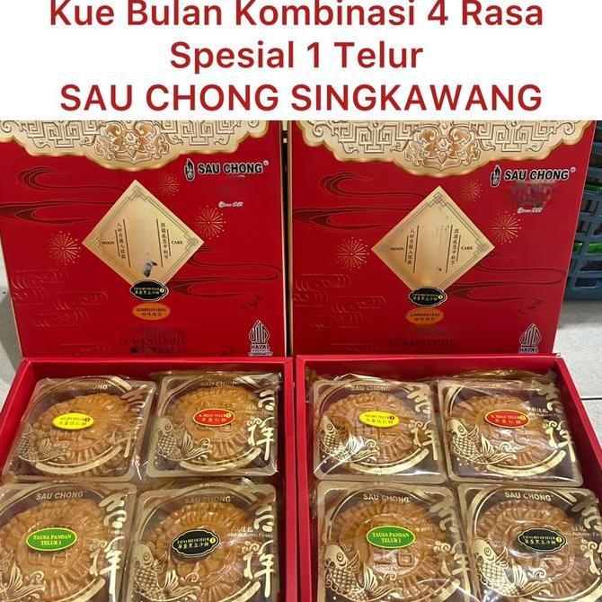 Kue Bulan Pia SPESIAL 1 TELUR KOMBINASI 4 RASA Sau Chong ARG