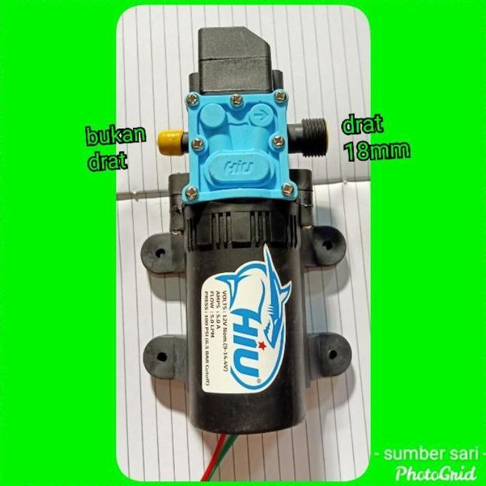 pompa air dc 12 volt HIU outputnya drat inputnya soket