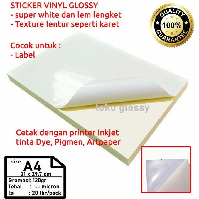 Bigbox- Sticker Vinyl Glossy A4 (Pvc Vinil)