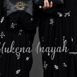 Mukena Terusan Couple Dewasa Remaja Inayah Bordir Ranting Cemara