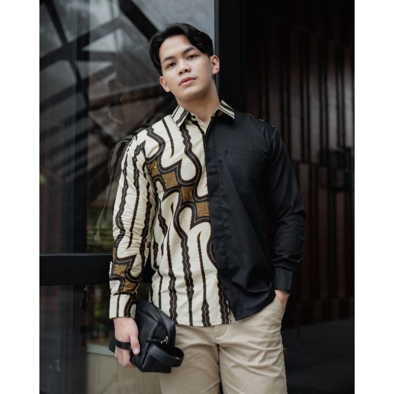 Kemeja Batik Pria Nuc.Id Arya 03 (Hitam-Cream)