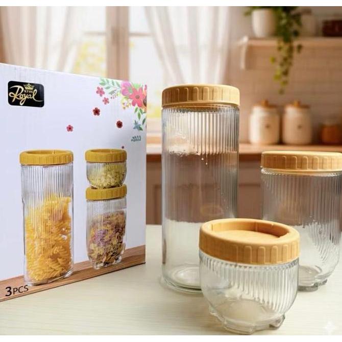 Termurah / Hot Sale Toples Kaca Beling / Toples Lebaran Isi 3