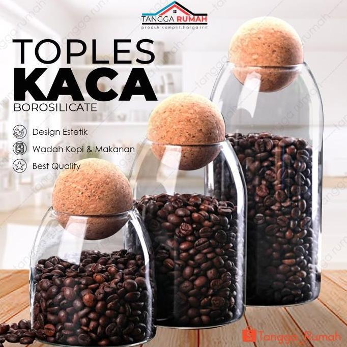 Termurah / Hot Sale Toples Makanan Permen Tabung Kaca Bening Unik Lebaran Estetik Kekinian