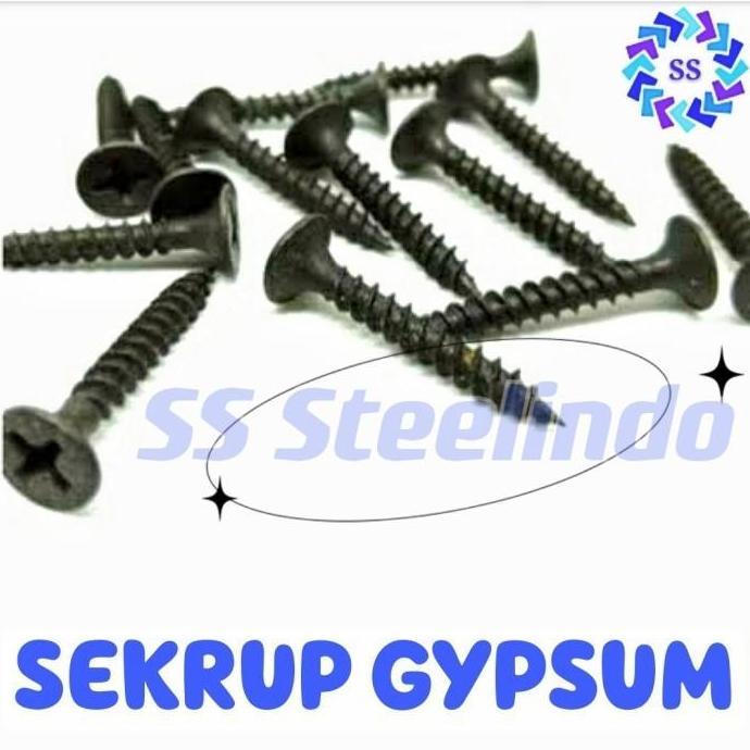 Nutbolt- Sekrup Gypsum 3 4 5 7 Cm Hitam